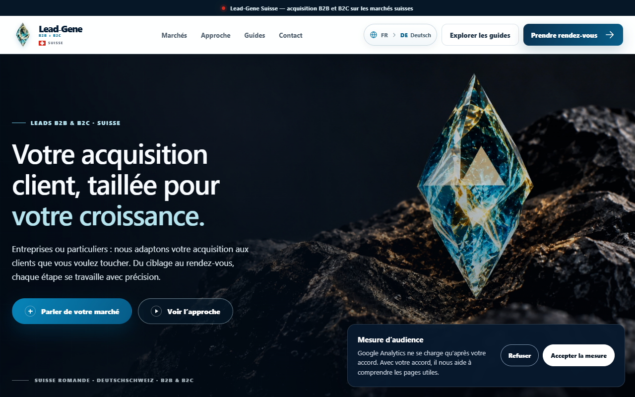 Aperçu du site lead-gene.ch